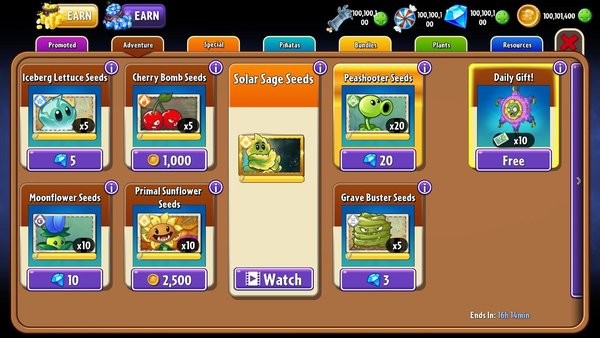 植物大战僵尸2国际版内置MOD菜单