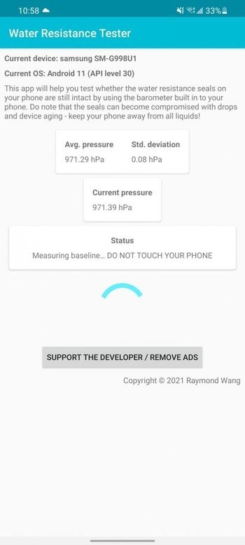 water resistance tester app