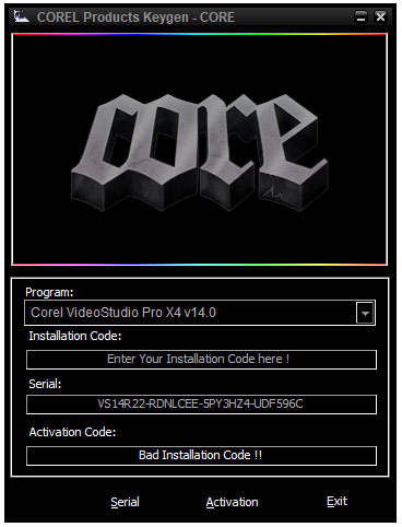 corel videostudio pro x4注册机