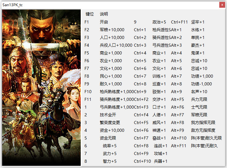 三国志13威力加强版修改器风灵月影版