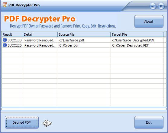 PDF Decrypter pro